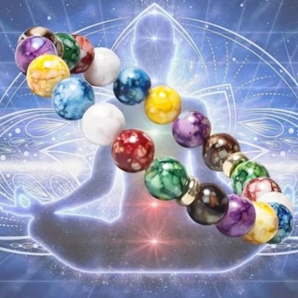 1pc 7 Color Chakra Energy 8mm Natural Stone Bracelet - Picture 1 of 5